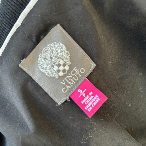 Vince Camuto Chic Black Floral Crepe Lined Bomber Jacket with Zip – US S - Picture 10 of 10